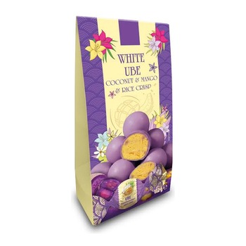 WHITE MILK BALLS WITH UBE AND YOUGURT FLAVOURED FILLING