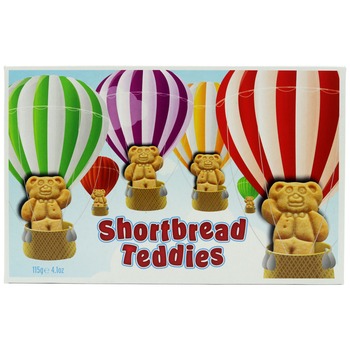 HIGHLAND SPECIALITY SHORTBREAD TEDDIES IN BALLOONS COOKIES