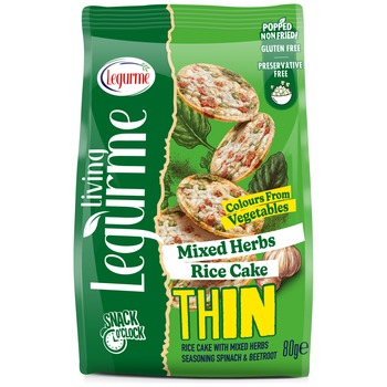 LEGURME RICE CAKE WITH MIXED HERBS SEASONING SPINACH&BEETROOT