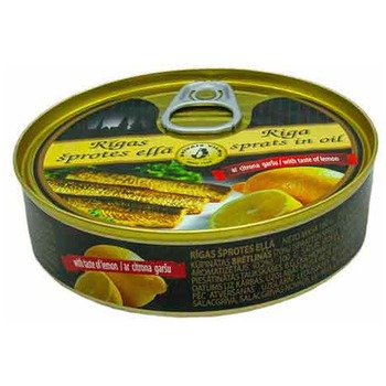 RIGA SPRATS IN OIL WITH TASTE OF LEMON
