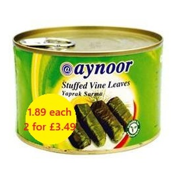 AYNOOR STUFFED VINE LEAVES PM£1.99(DOLMA)