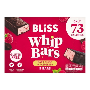 BLISS WHIP BARS DARK CHOC & RASPBERRY