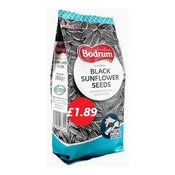 BODRUM BLACK UNSALTED SEEDS PM£1.89 (LIGHT BLUE)