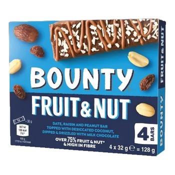 BOUNTY FRUIT AND NUT CHOCOLATE BARS