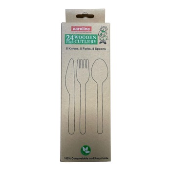 CAROLINE WOODEN ASST CUTLERY