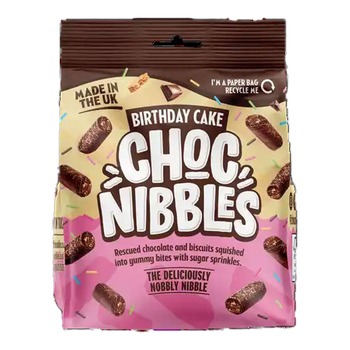 CHOC NIBBLES BIRTHDAY CAKE RESCUED CHOCOLATE AND BISCUITS SPRINKLES BITES