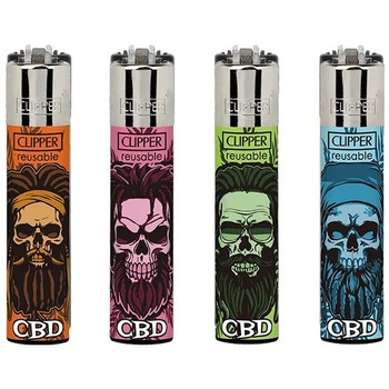 CLIPPER LIGHTER RASTA SKULLS CBD