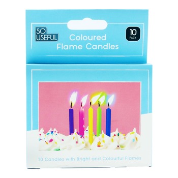 COLOURED FLAME PARTY CANDLES