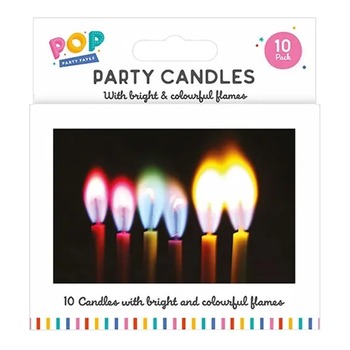 COLOURED FLAME PARTY CANDLES