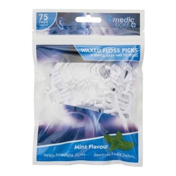 CS MEDIC WAXED FLOSS PICKS MINT FLAVOUR
