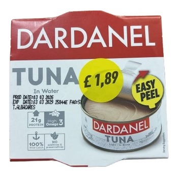 DARDANEL TUNA LIGHT IN WATER PM£1.89