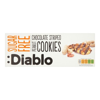 DIABLO SUGAR FREE CHOCOLATE STRIPED PEANUT COOKIES