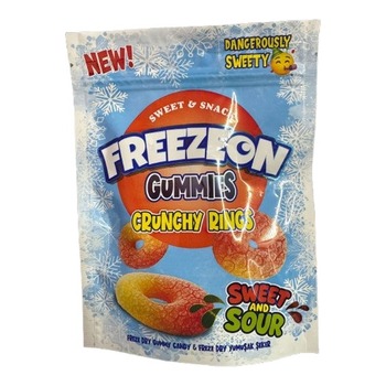 FREEZEON CRUNCHY RINGS SWEET AND SOUR GUMMIES