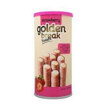 GOLDEN TREATS WAFER ROLLS STRAWBERRY