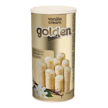 GOLDEN TREATS WAFER ROLLS VANILLA CREAM