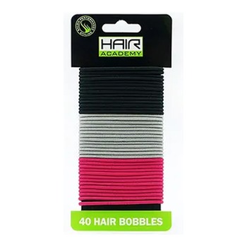 HAIR ACADEMY HAIR BOBBLES PINK/BLACK/GREY