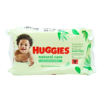 HUGGIES NATURAL CARE BABY WIPES (GREEN)