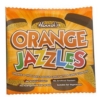 JAZZLES ORANGE CHOCOLATE CANDY WITH CANDY TOPPING (ORANGE BOX)