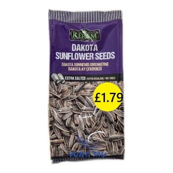 KEREM DAKOTA SUNFLOWER SEEDS ROASTED AND EXTRA SALTED PM£1.79