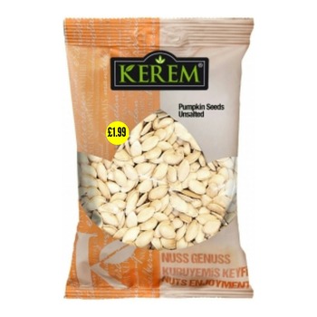 KEREM PUMPKIN SEEDS R & UNSALTED NEW