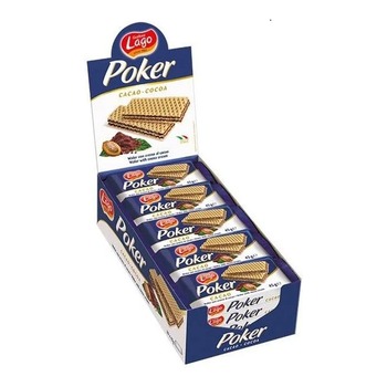 LAGO POKER CACAO WAFERS (DARK BLUE BOX)