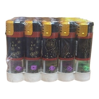 LAOBAN DICE LIGHTER BLACK FLOWERS