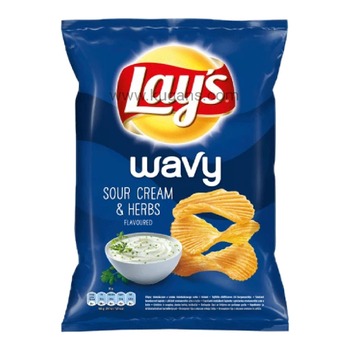 LAYS WAVY SOUR CREAM&HERBS (DARK BLUE)