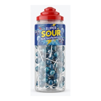 LICK-IT SUPER SOUR BLUE RASPBERRY LOLLIPOPS