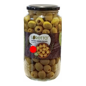 LORETTA PITTED GREEN OLIVES IN BRINE