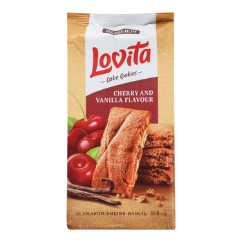 LOVITA CAKE COOKIES O SMAKU WISNIOWO-WANILIOWYM
