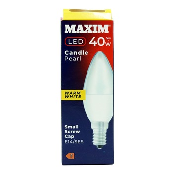 MAXIM 40W LED CANDLE PEARL WARM WHITE LIGHT