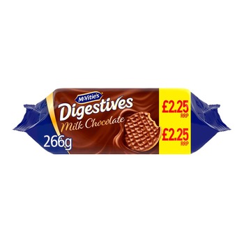 MCVITIES DIGESTIVES BISCUITS COVERED IN MILK CHOCOLATE PM£2.25