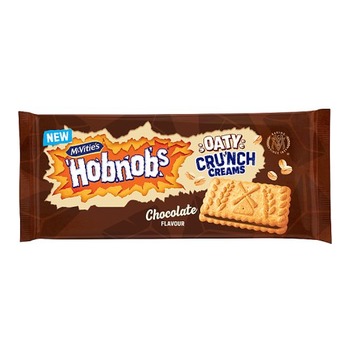 MCVITIES HOBNOBS OATY CRUNCH CREAMS CHOCOLATE FLAVOUR BISCUITS
