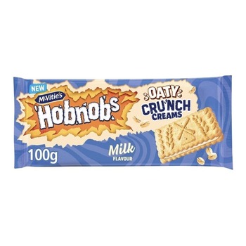 MCVITIES HOBNOBS OATY CRUNCH CREAMS MILK FLAVOUR BISCUITS