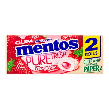 MENTOS PURE FRESH STRAWBERRY FLAVOUR CHEWING GUM