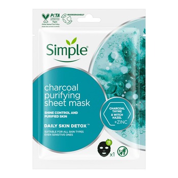 SIMPLE CHARCOAL PURIFYING SHEET MASK