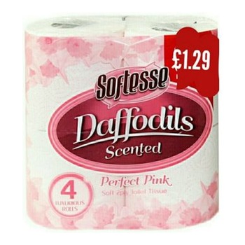 SOFTESSE DAFFODILS TOILET TISSUE PINK PM£1.29
