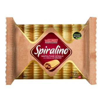 SPIRALINO XXL NAPOLITANE SPIRALE CU CREMA DE CACAO WAFERS