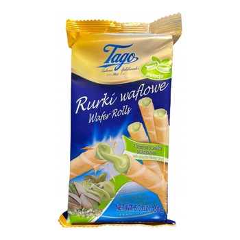 TAGO WAFER ROLLS WITH PISTACHIO CREAM