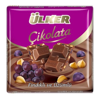 ULKER CIKOLATA RAISIN & HAZELNUT FINDIKLI VE UZUMLU (PURPLE)