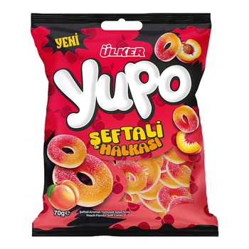 ULKER YUPO SEFTALI HALKASI SOFT CANDY (ORANGE BOX)
