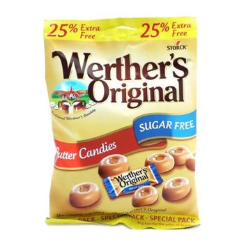 WERTHERS ORIGINAL SUGAR FREE BUTTER CANDY 25% EXTRA SWEETS