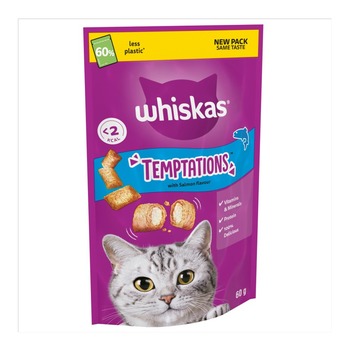 WHISKAS TEMPTATIONS WITH SALMON FLAVOUR (BLUE)