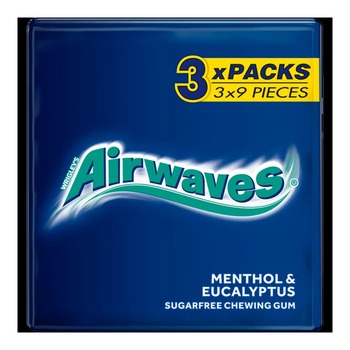 WRIGLEYS AIRWAWES MENTHOL&EUCALYPTUS SUGAR FREE CHEWING GUM
