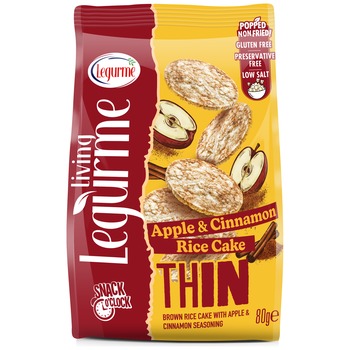 Legurme Thin Brown Rice Cake & Apple & Cinnamon Seasoning