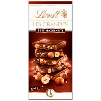 Lindt Les Grandes Dark %34 Hazelnut Chocolate