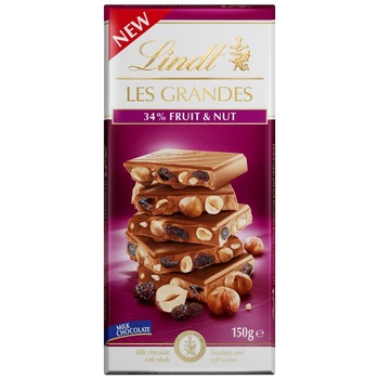 Lindt Les Grandes Milky %34 Fruit & Nut Chocolate