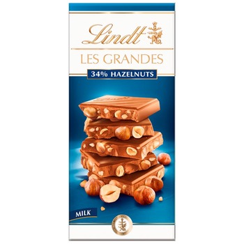 Lindt Les Grandes Milky %34 Hazelnut Chocolate