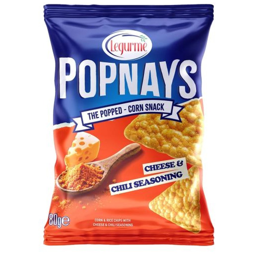 LEGURME CORN&RICE CRISPS WITH CHEESE & CHILLI SEASONING