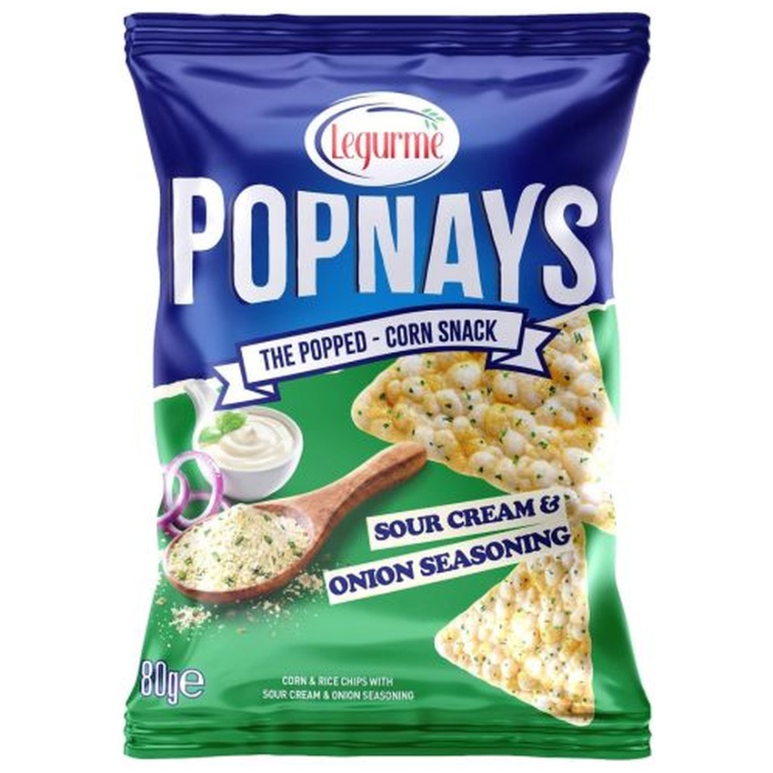 LEGURME CORN&RICE CRISPS WITH SOUR CREAM & ONION SEASONING